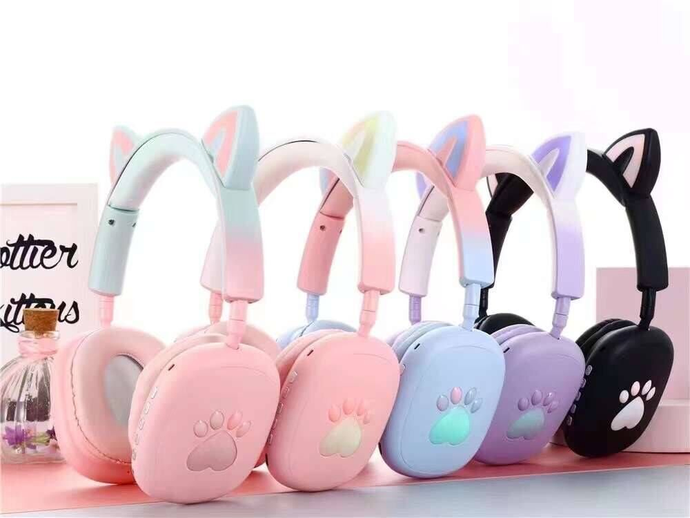 Беспроводные наушники с кошачьими ушками, Bluetooth 5.3