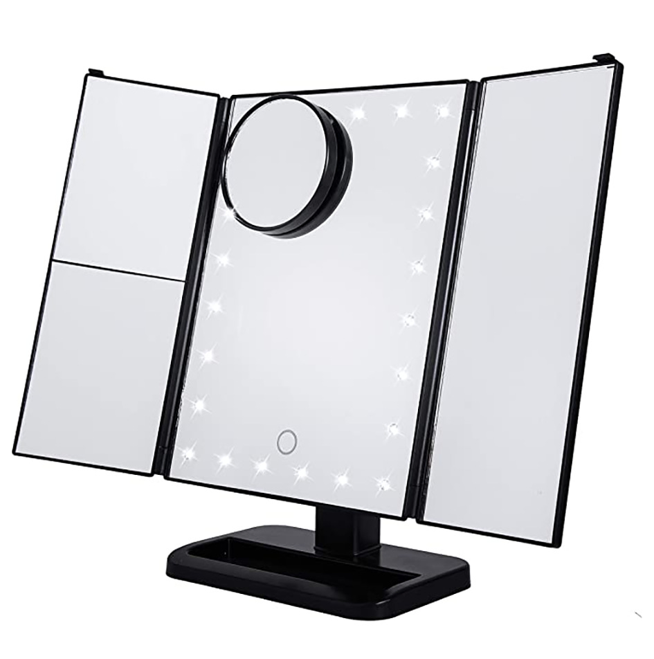 Touch Screen Make up LED 360 Degree Rotation Makeup Mirror with 21 LED Lights