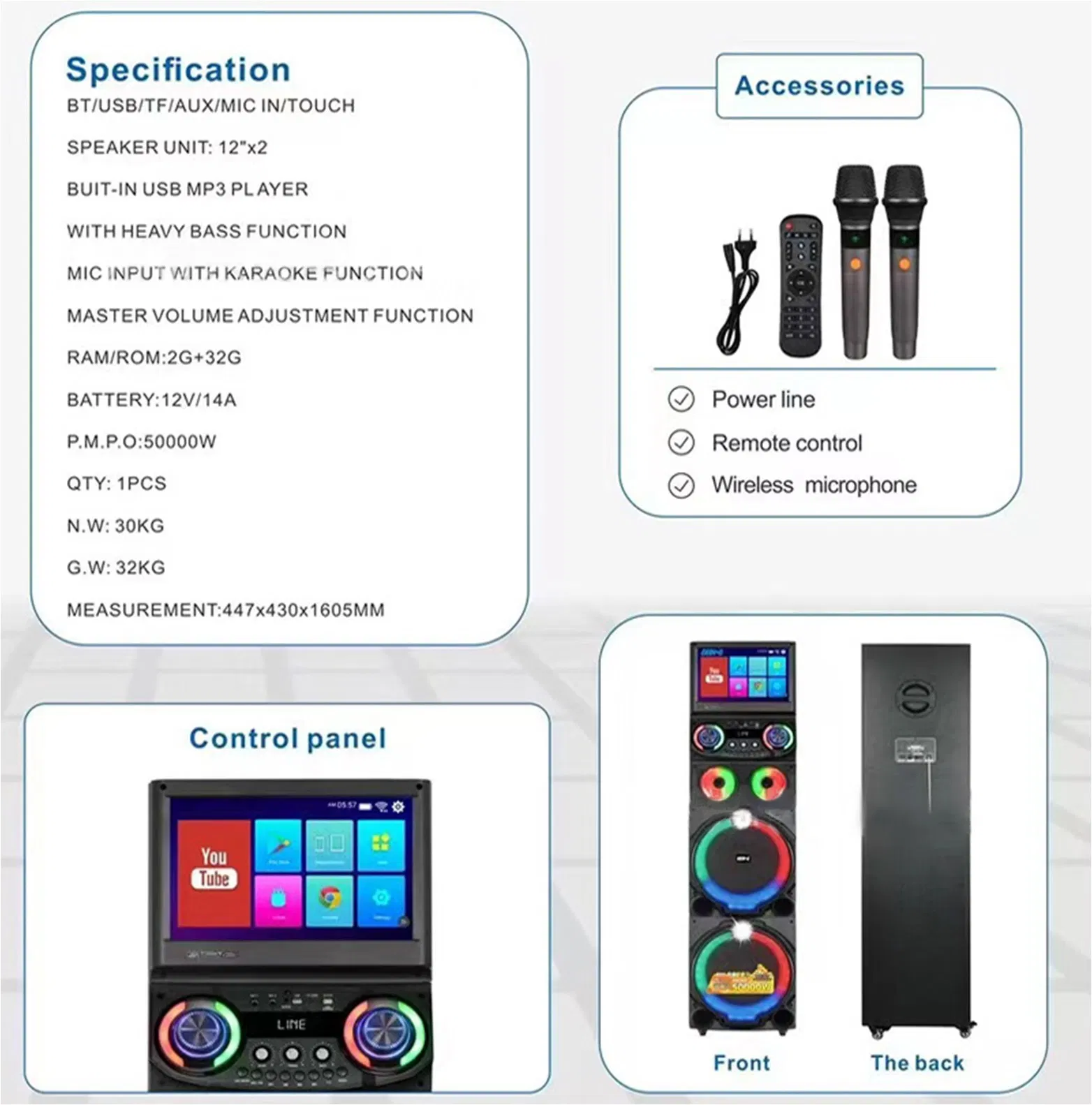 Karaoke Speaker Cinema Android WiFi Bluetooth KTV