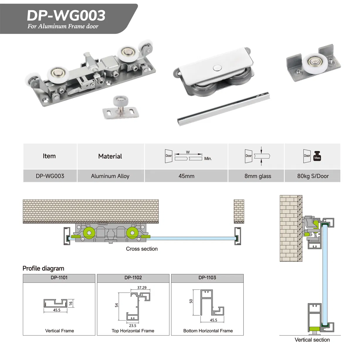 Best Selling Product Ghost Track Sliding Door Rail for Sales