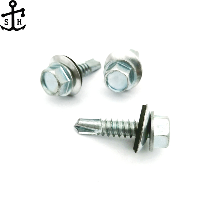 Chinese Roof Screw Hex Head Self Drilling Screw with Black EPDM Washer Bonded