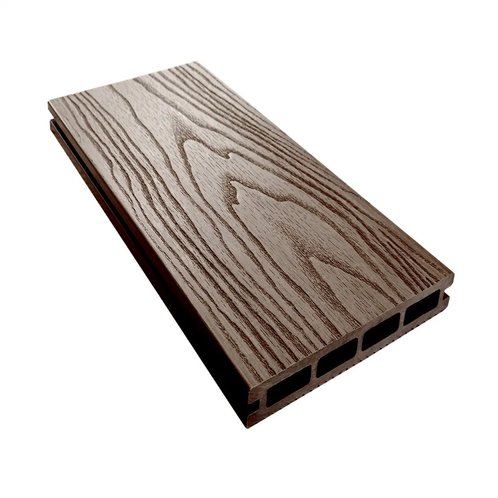 Sustainable Medoo Non-Slip Capped Overstock WPC Outdoor 3D Deep Embossed Composite Deck Tile Decking