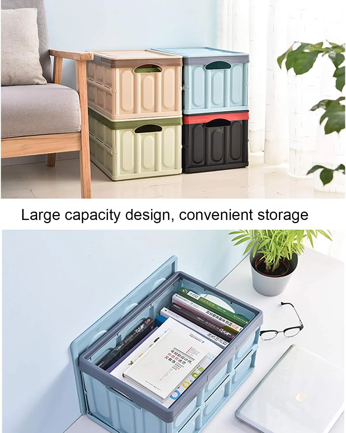 Custom Logo Moden Household Folding Storage Box Wooden Cover Thickened Outdoor Foldable Storage Box