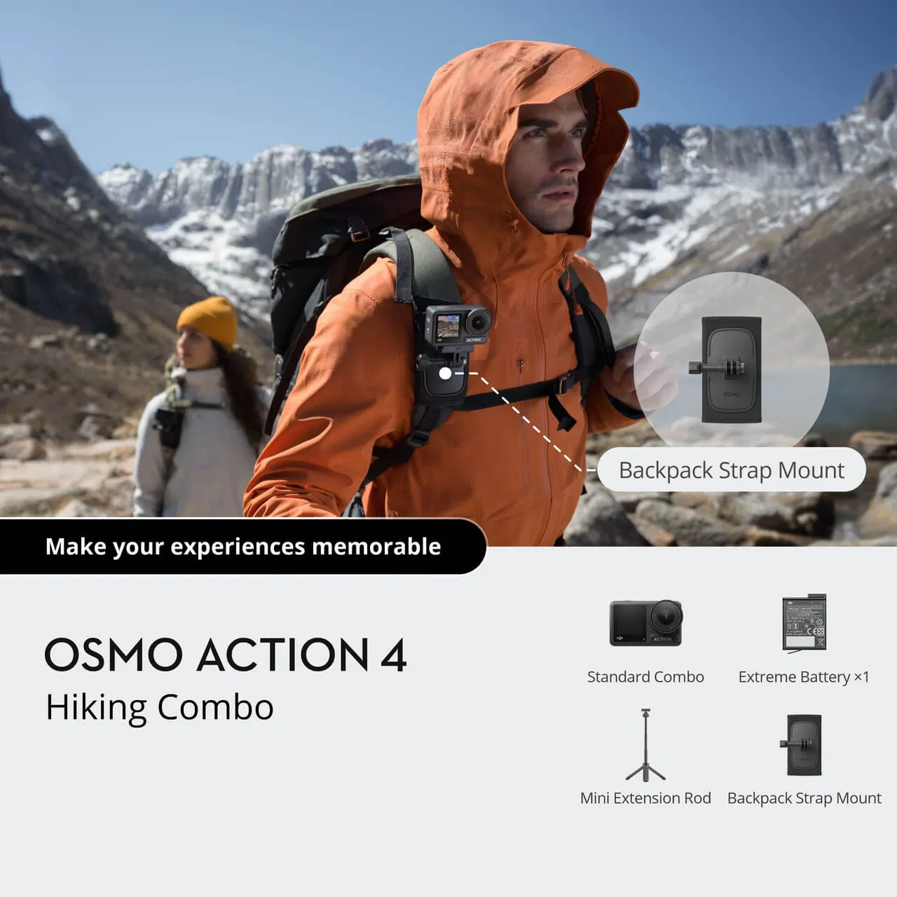 DJ Action 4 Hiking Combo 4K Action Camera 18m Waterproof Anti-Shake