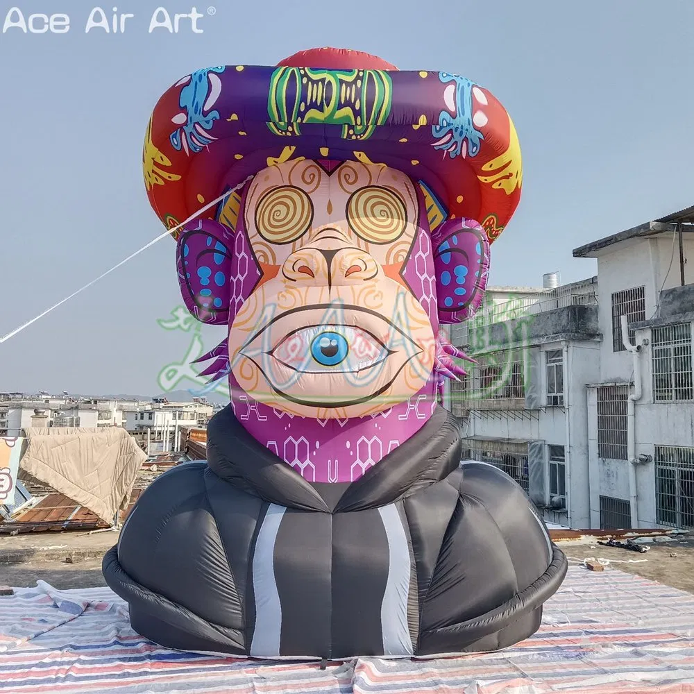 Inflatable Colored Monkey Cartoon Decorative Monkeys Mascot with an Eye Party Decor or Promotion