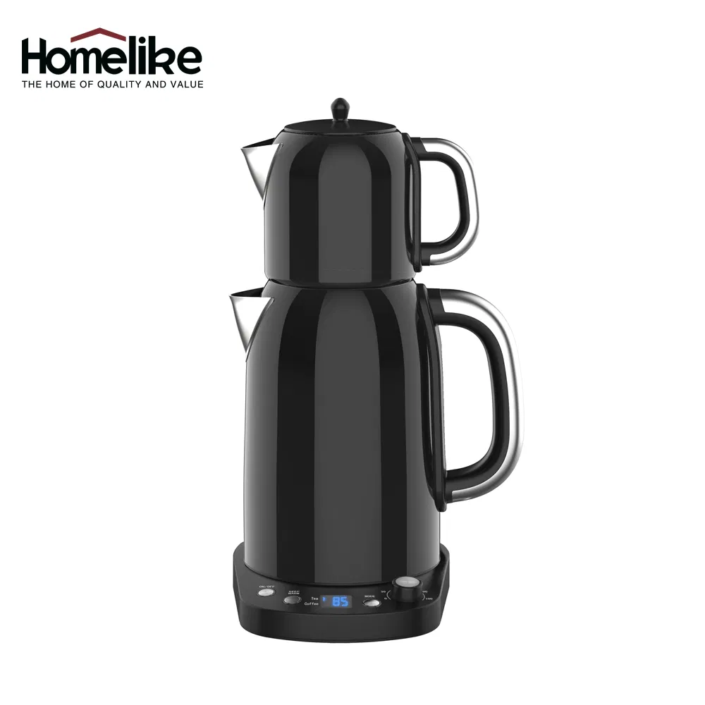 Black Electric Tea Kettle Set Stainless Steel Coffee Pot Luxury Tea Maker with Display Temperature Control Turkish Samovar