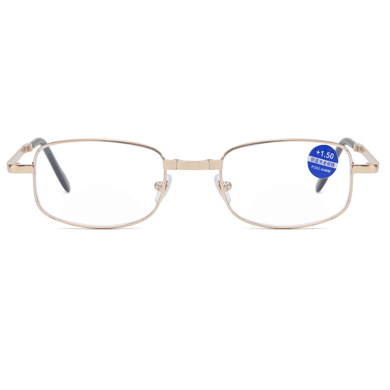 OEM Fashion Foldable Metal Presbyopia Anti-Blue Reading Glasses