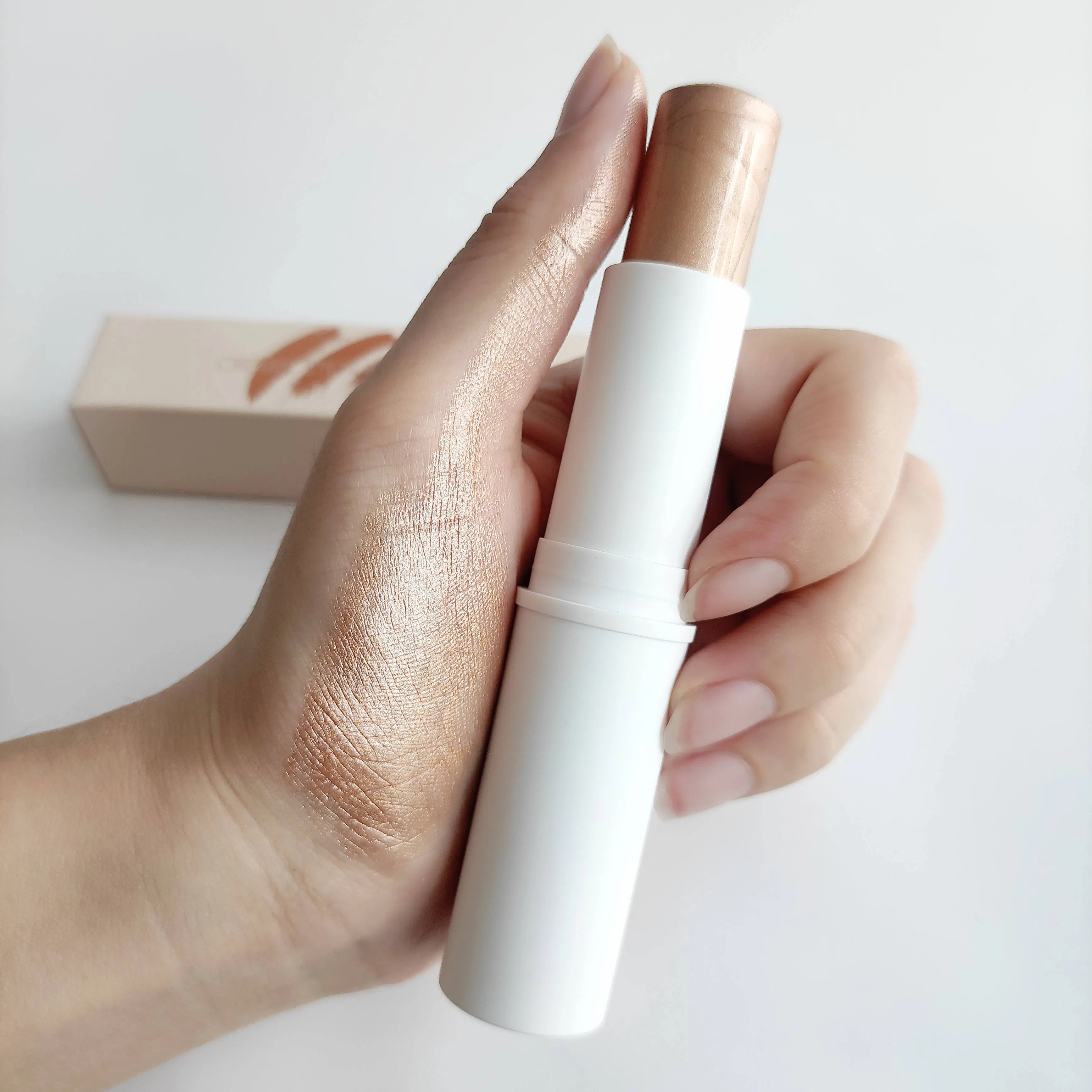 Vegan Brighten Shimmer Waterproof Cream Highlighter Stick Mineral Ingredient Private Label to Achieve Dew Glass Skin