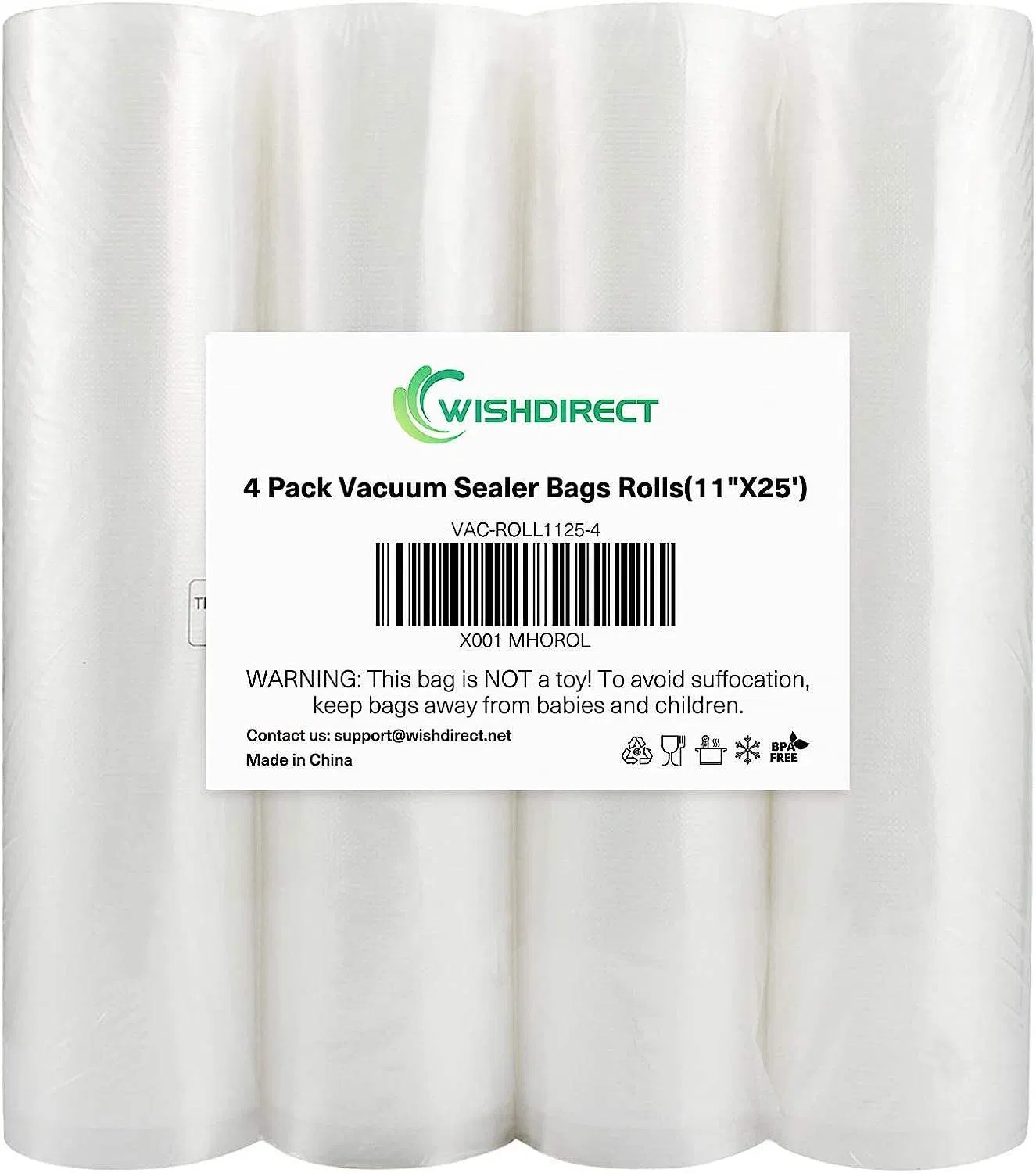 Food Grade Vacuum Embossed Shrink Bag PA/PE &Pet Plastic Heat Seal Handle Custom Logo for Grain Flour Storage-Min. Order 100PCS
