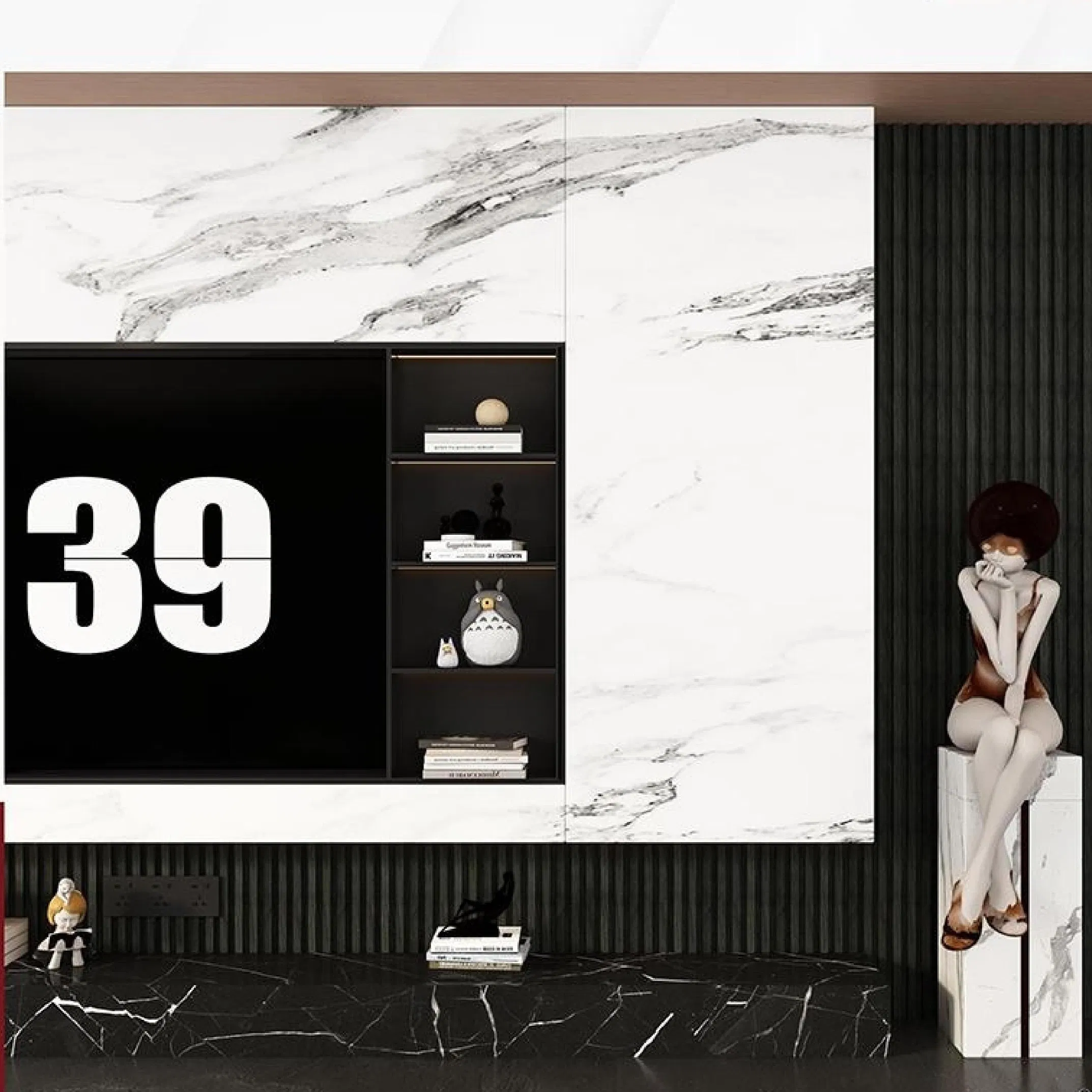 Hotel Decorative Environment Friendly Wall Materials Wall Cladding Ceiling Board Bamboo Wood Fiber Wallboard WPC Wall Panel