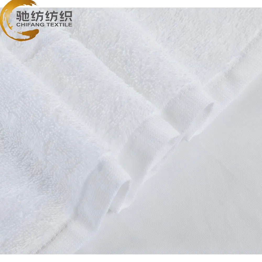 Low MOQ Custom White Terry Cotton Luxury Hotel Towels with Brand Logo