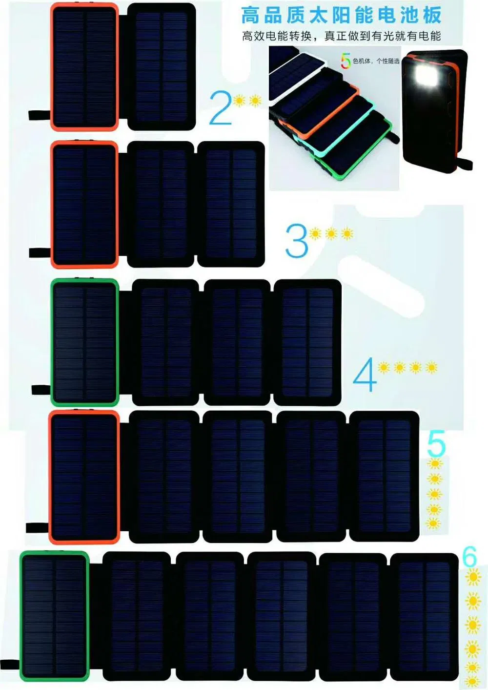 Солнечная панель Power Bank 20000 mAh, складная сумка