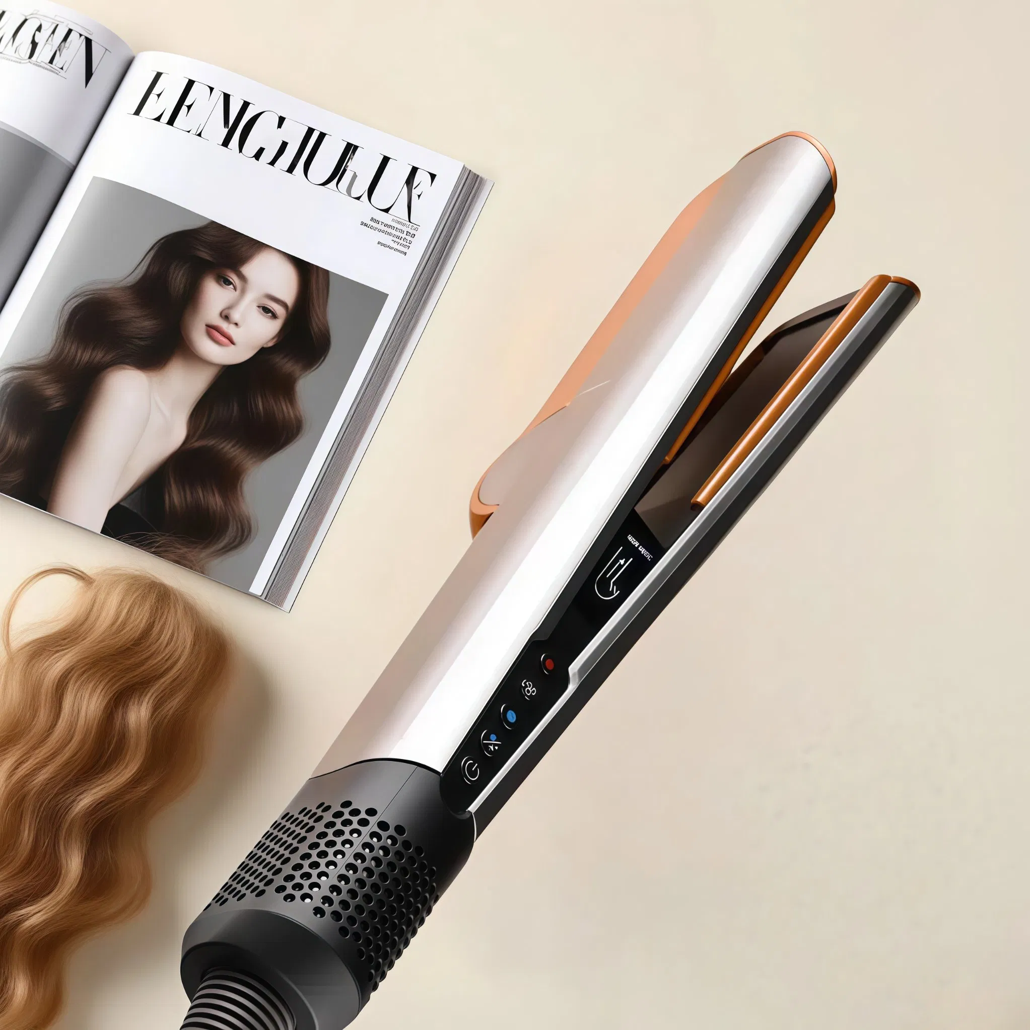 Salon-Grade 2-in-1 Hair Straightener Blow Dryer Quick Hair Styling Professional Salon Hair Straightener