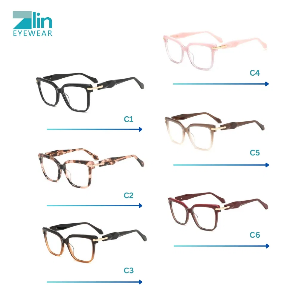 Factory Price Acetate Optical Eyewear Multicolor Ladies Glasses Eyeglass Frames