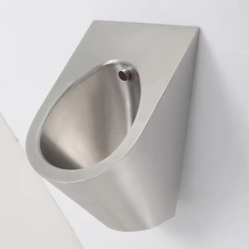 Modern Design Sensor Activated Urinal with Easy Clean Feature in Silver