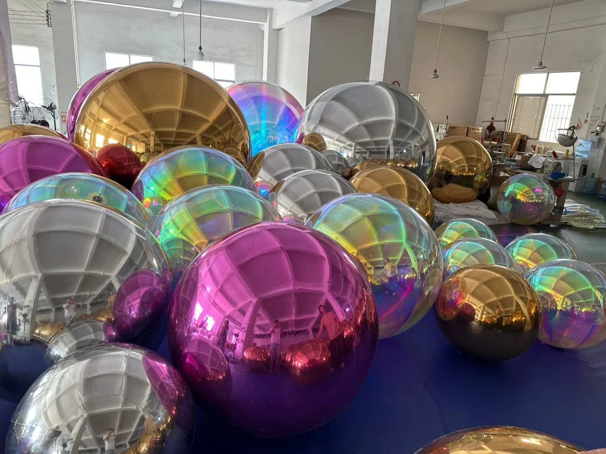 Boyi Event Inflatable Mirror Ball PVC Aluminum Shiny Mirror Balloon