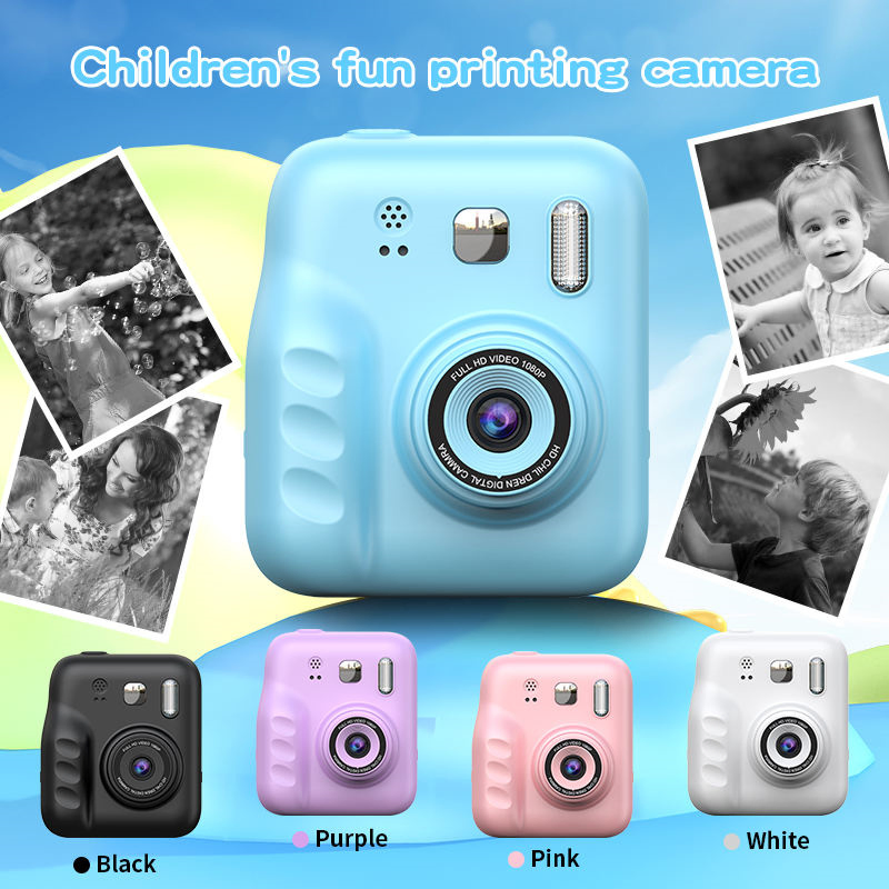 Instant Print Camera Kids 1080P Digital Cameras for Children Kid Instant Photo Print Camera Selfie DSLR Kids Camera for Children Gift 2.4 Inch Kids Instant