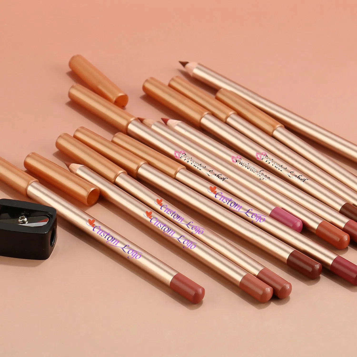 Custom Logo Smooth Non-Stickup Matte Vegan Private Label Lipliner Lip Liner Pencil
