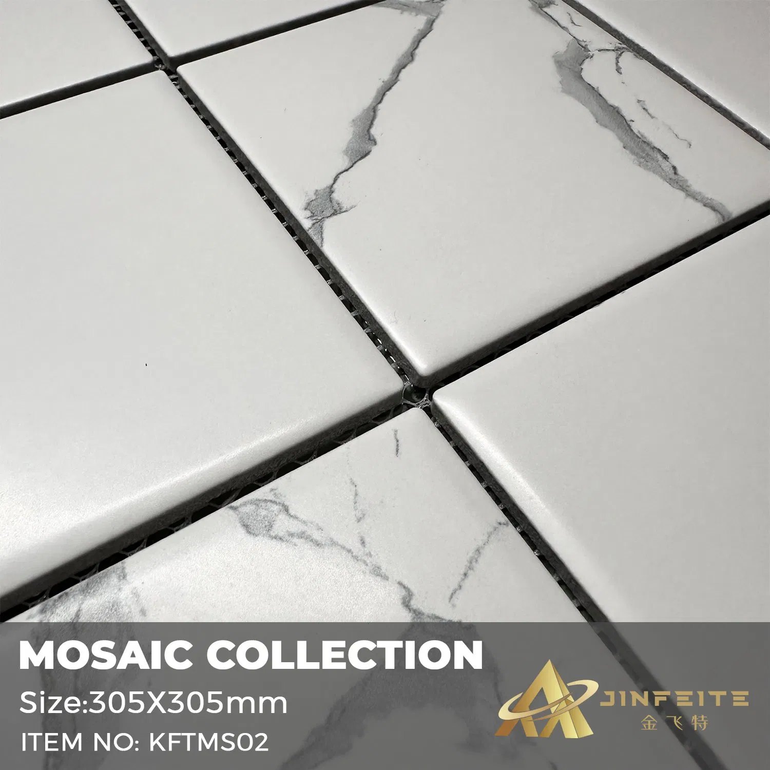 Мозаика из зелёного мрамора, матовая, 30x30 мм