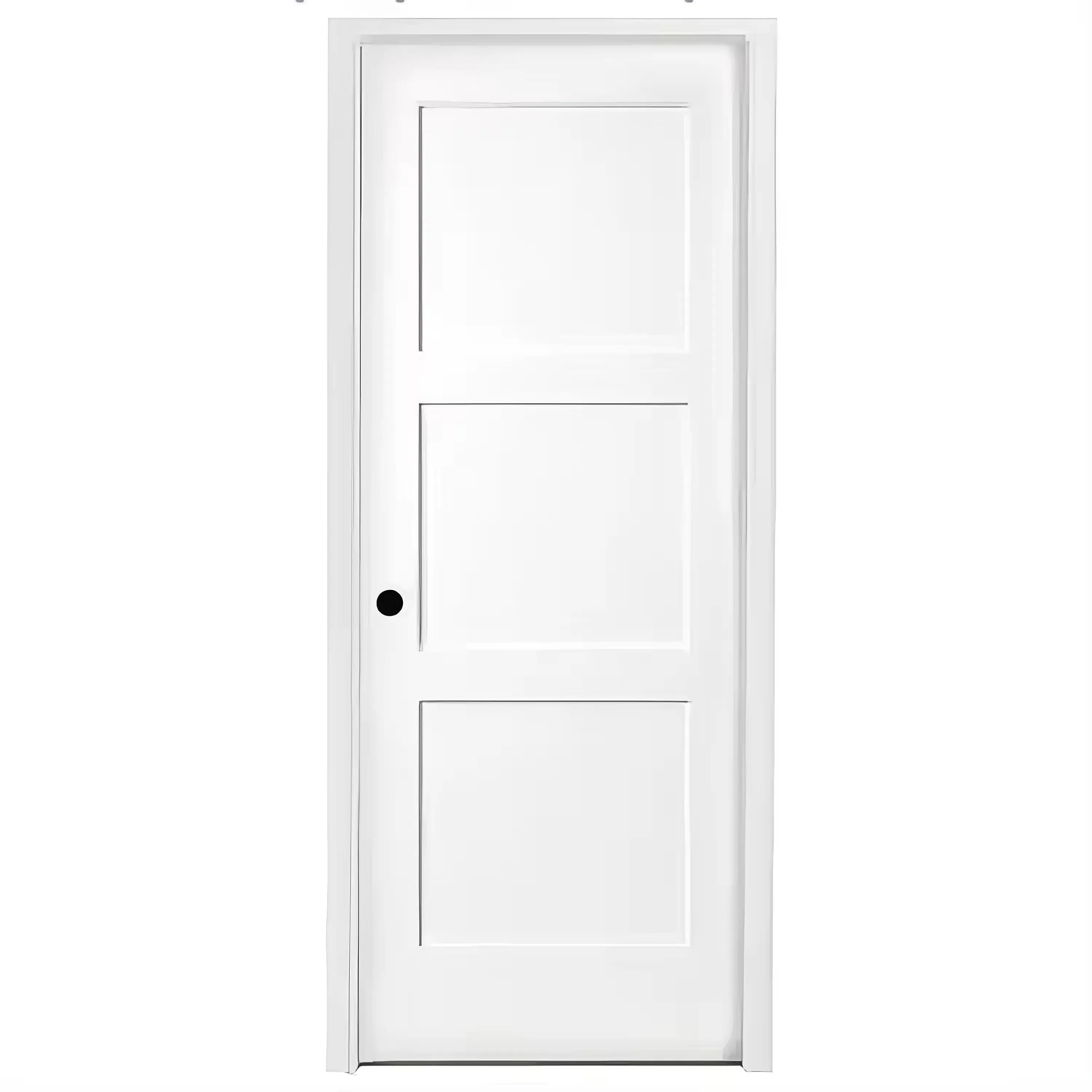 American White Lacquer Painting Shaker Solid Wood Doors Interior Wooden Door