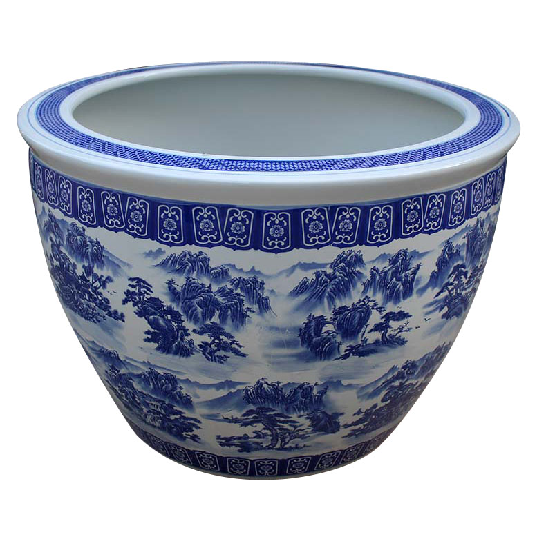 Горшки керамические Jingdezhen уличные большие сине-белые ландшафтные
