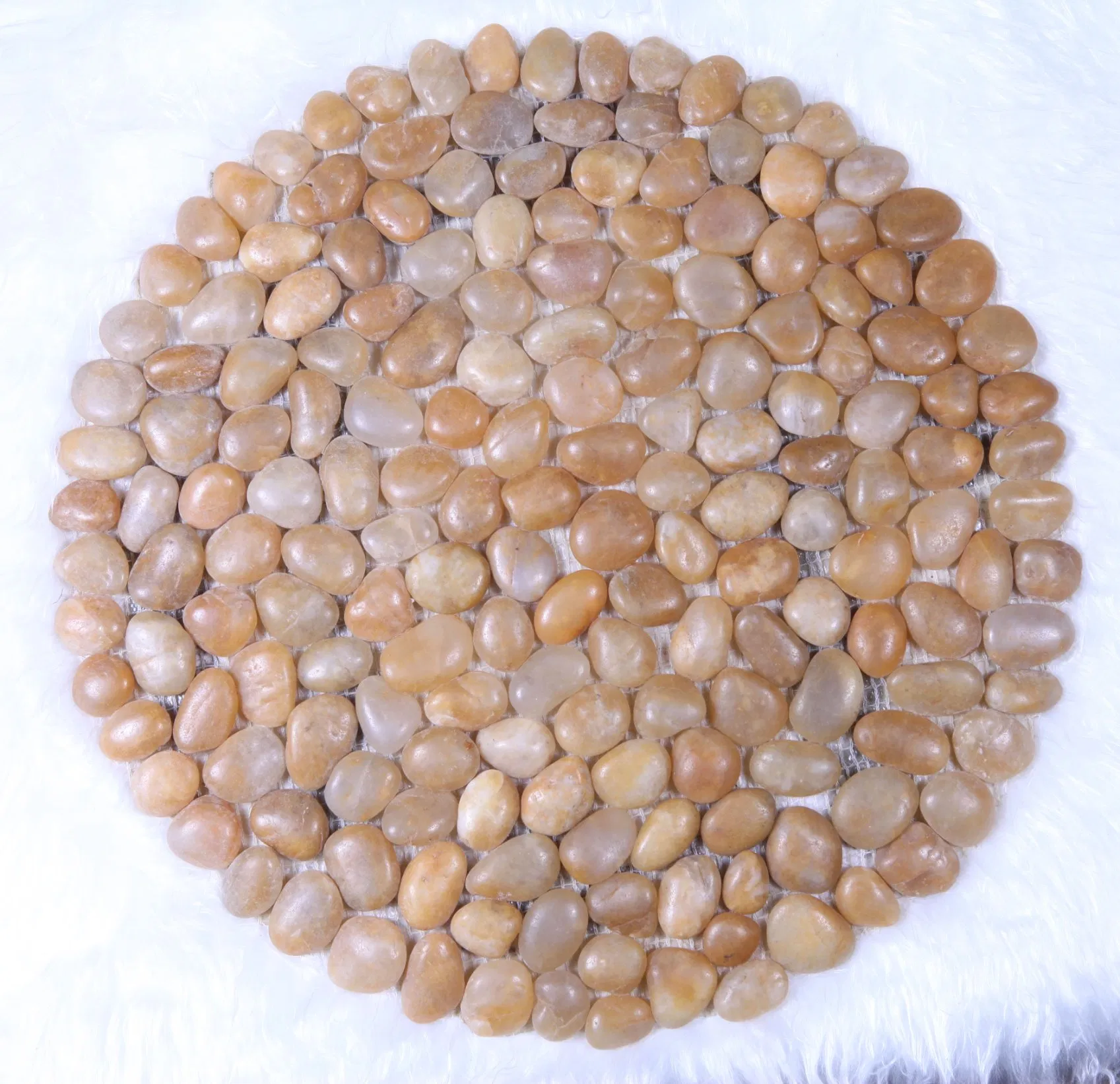 Black Mosaic of Round Pebbles for Coasters or Garden Paving