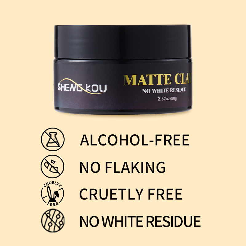 Custom Logo Wholesale Matte Mud Natural Hair Styling Paste Products No Shine Strong Hold Hair Clay for Men