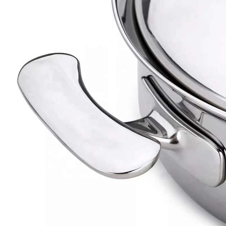 High Quality Factory Directly Supply 304+Aluminum+430 Inside&Outside Polishing with Non Stick Tri-Ply Ss Shallow Casserole