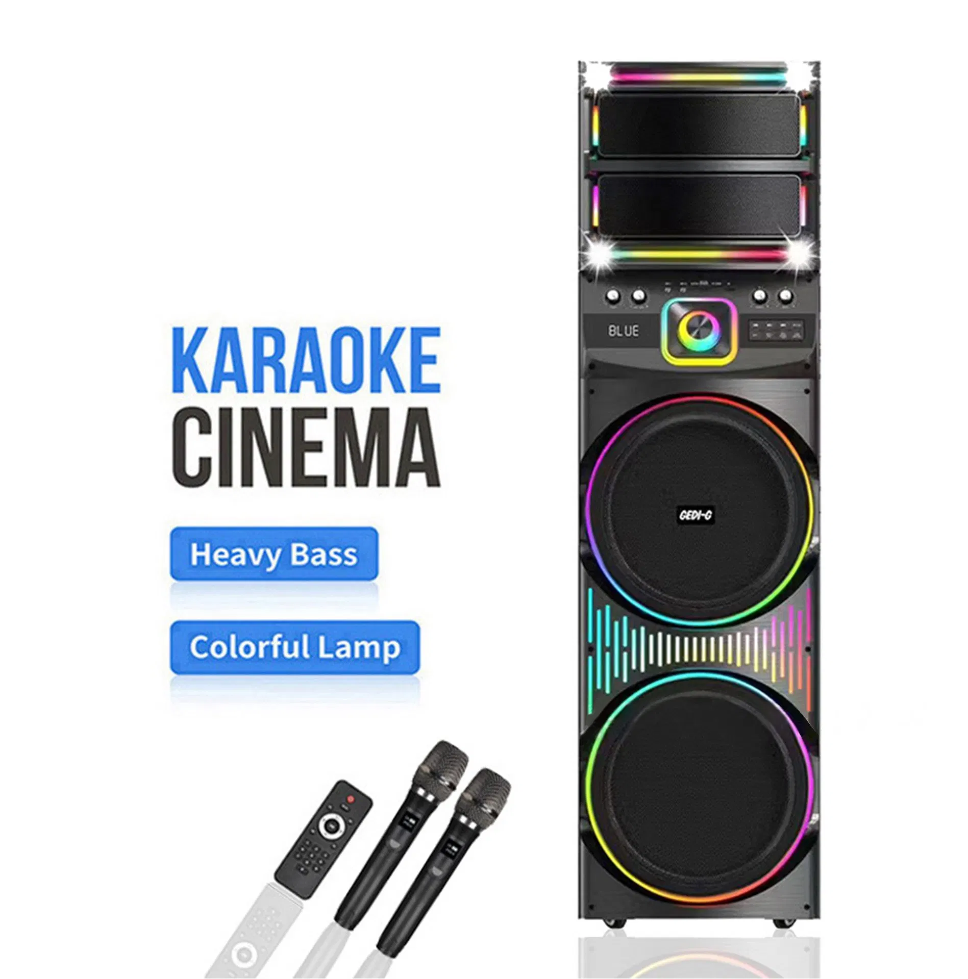 Караоке-колонка 80Вт с сабвуфером и микрофоном