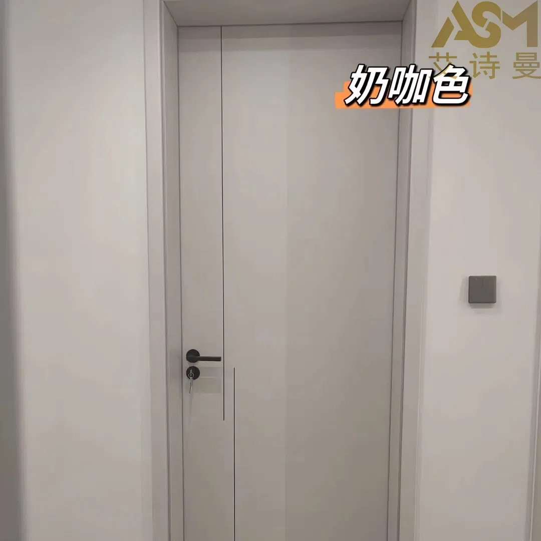 Assembled Tech Veneer Wood Plastic Composite Door for Room Interior Luxury Solid Main Bedroom Wooden Door