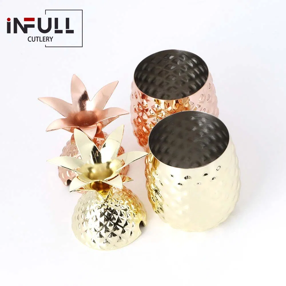 Pineapple Stainless Steel Metal Cups 400ml Beer Mug with Bar Tool