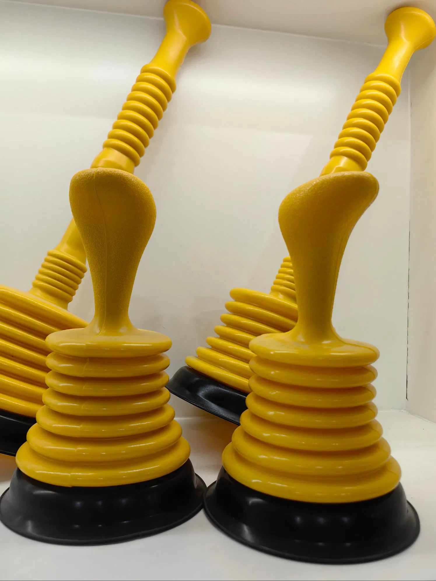 Yellow Durable Plastic Toilet Plunger - Heavy Duty Clog Remover for Bathroom Toilet