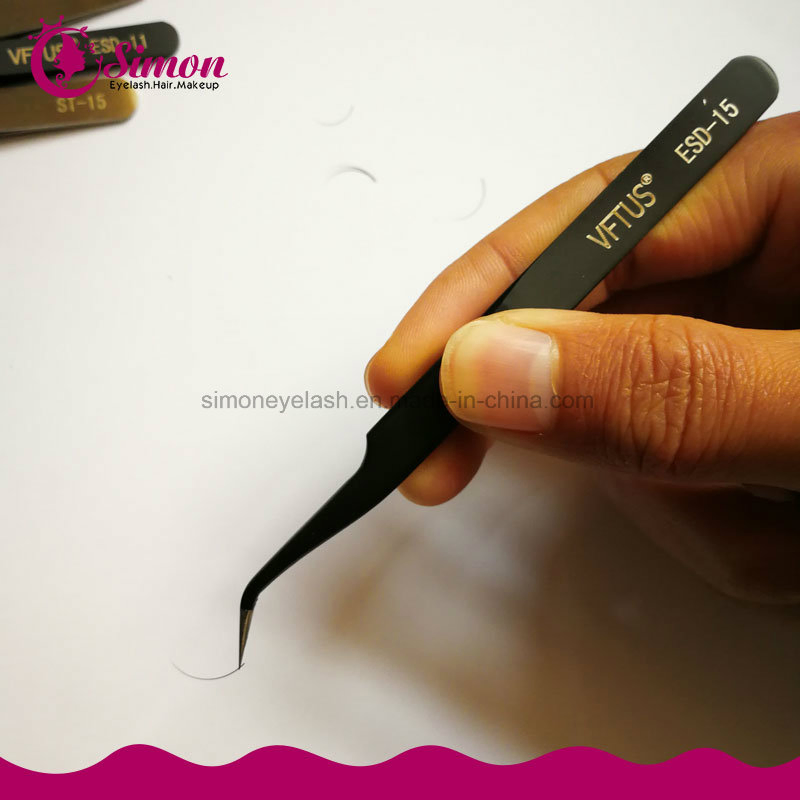 Stainless Steel Eyelash Exension Vftus Tweezers ESD11