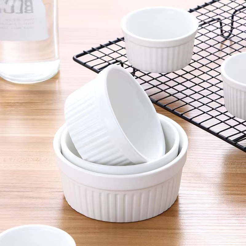 3"3.5"4"Saucer Soup Bowl Plate Round Shape Eboss White Ceramic Porcelain Tableware