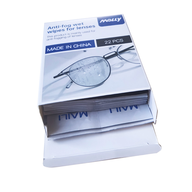 Portable Anti Fog Wipes Screen Lens Cleaning Wipes Individual Wet Wipes Sachet Size 3.7X9cm