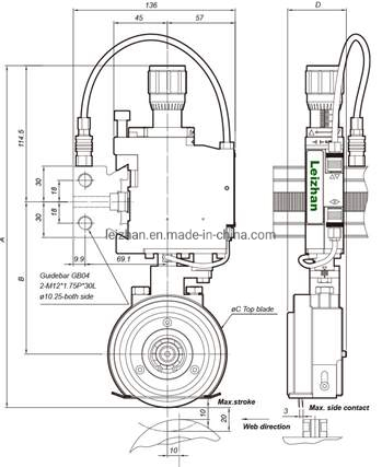 Пневматический держатель ножа для резки бумаги LEIZHAN DB