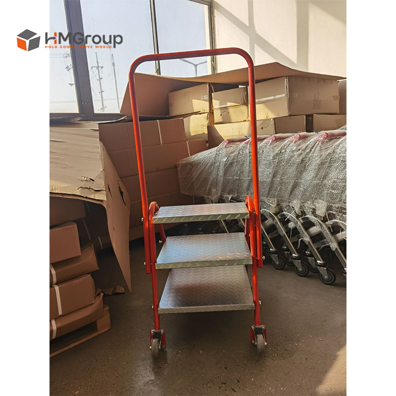 Custom Pickup Platform Movable Warehouse Steel Metal Ladder