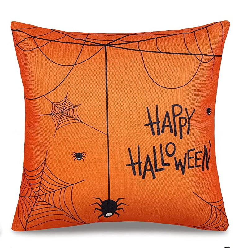 Halloween Fall Cushion Cover 18X18 Inches Trick or Treat Farmhouse Decor Home Throw Pillow Covers for Couch Decorations
