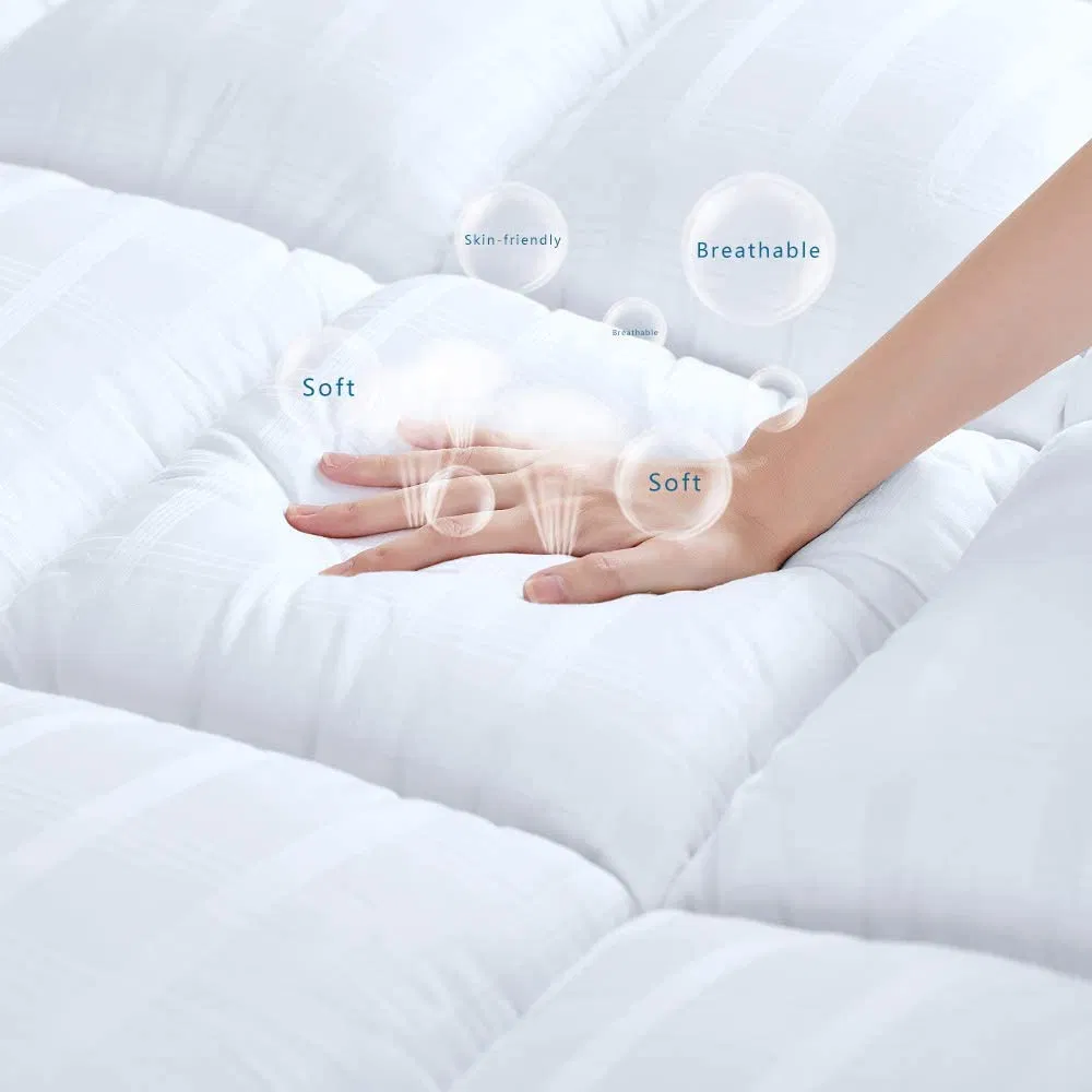 High Quality Soft Hotel Home Bed Mattress Pad Goose Down Feather Mattress Topper for Bedroom