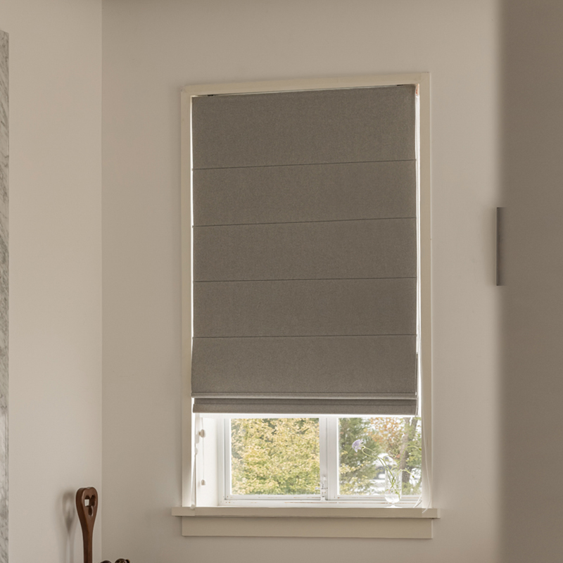 Manufacture Modern Linen Motorized Double Roman Blinds for Window