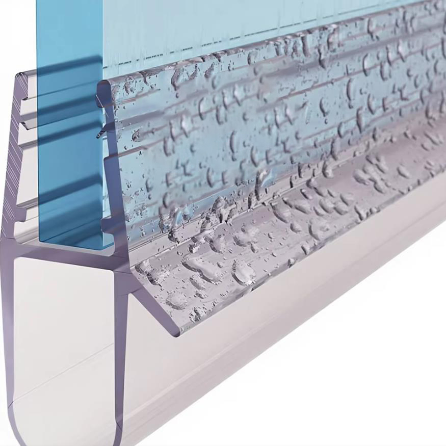 Polycarbonate "H" Jamb with Hard Leg for 180 Degree for 1/4" Glass - 95 in Long