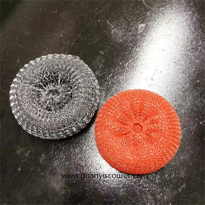 Galvanised Steel Wire Iron Sponge Metal Mesh Pot Scourer in Cleaner Scrubber