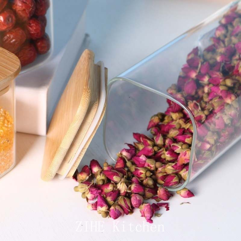 Household Transparent Glass Sealed with Lid, Kitchen Storage Box, Food Storage Jar