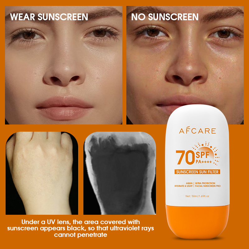 Natural Private Label Face Skin Care Whitening Lotion Sunscreen Cream SPF70