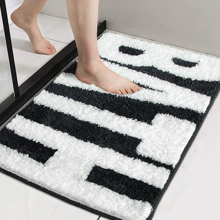 Bath Rugs Sets Absorb Water TPR Floor Mats Bathroom Extra Soft Luxury Bathroom Rugs Carpet Floor Non-Slip Bathtub Shower Mat