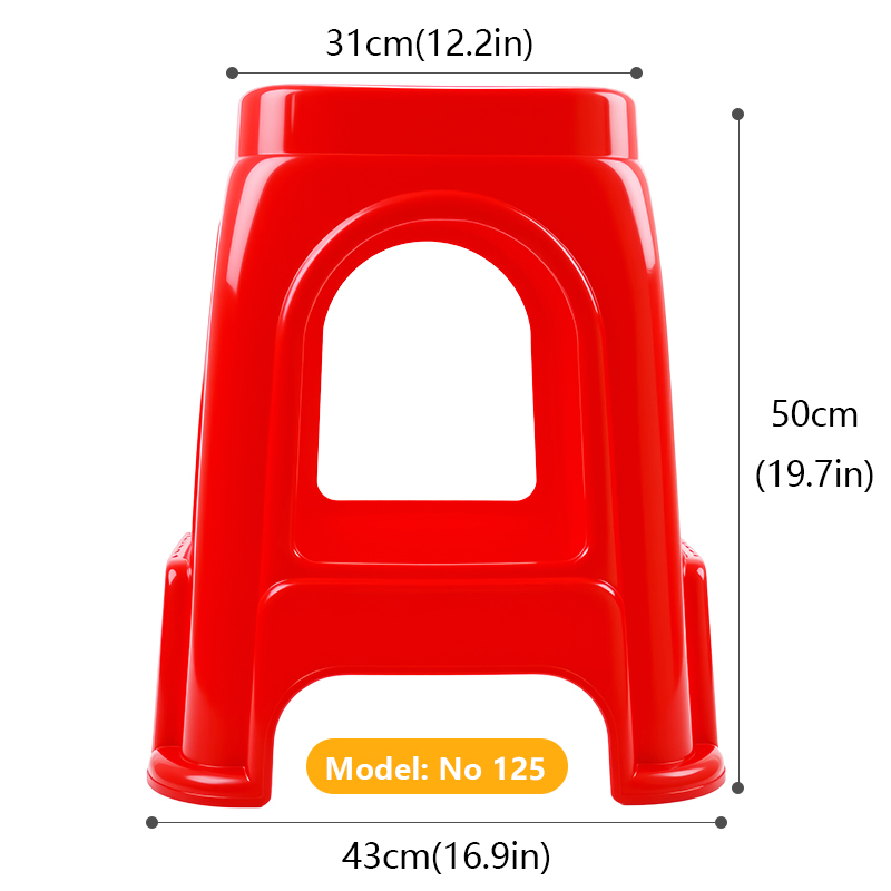 New Design Minimalistic High Quality Stool Home Furniture Thicken Blue Red Stackable Plastic Stool