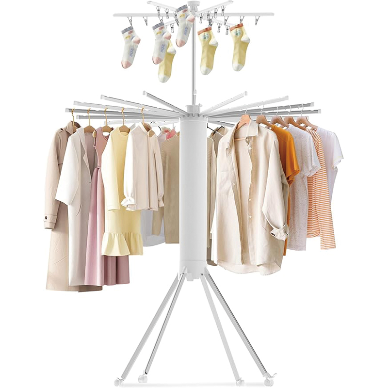 Octopus Clothes Drying Rack Foldable Standing Three Layers Outdoor Portable Laundry Cloth Hanging Drying Rack with Shoe Rack