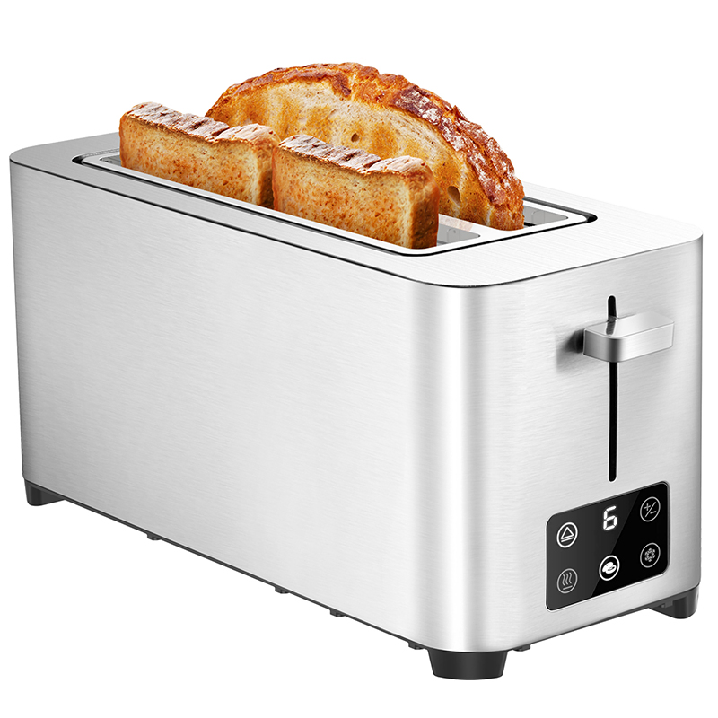 Tenfly 4 Slice 2 Slot Bread Maker, Factory Customized Home Use Touchscreen Stainless Steel Toaster