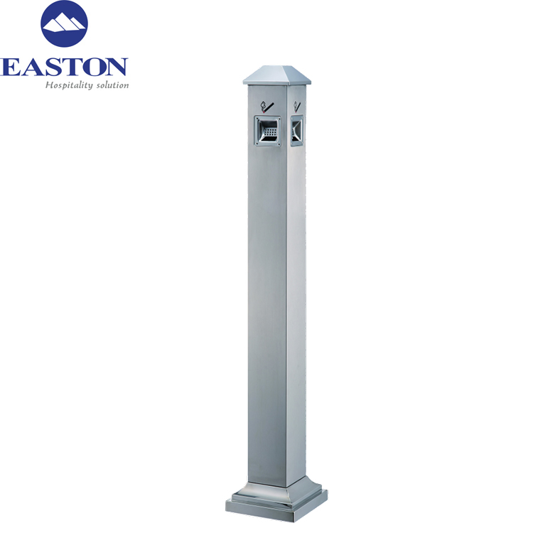 Black Stand Slimline Ashtray Cigarette Bin Holder for Hotel Lobby