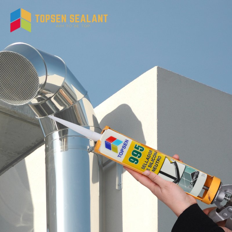 Topsen 995 Neutral Cure Silicone Sealant for Metal Chimney & HVAC Vents